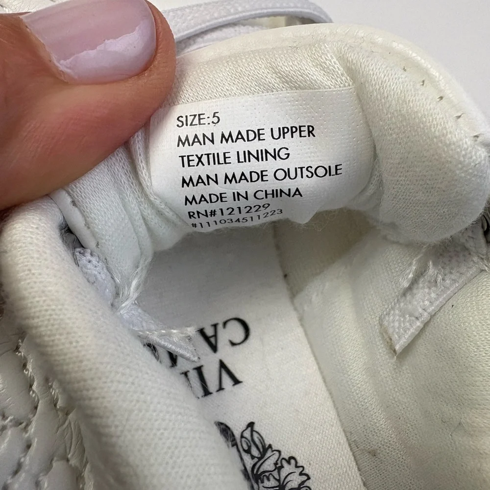 Vince Camuto White slip on court  Sneakers rhinestone butterfly toddler size 5